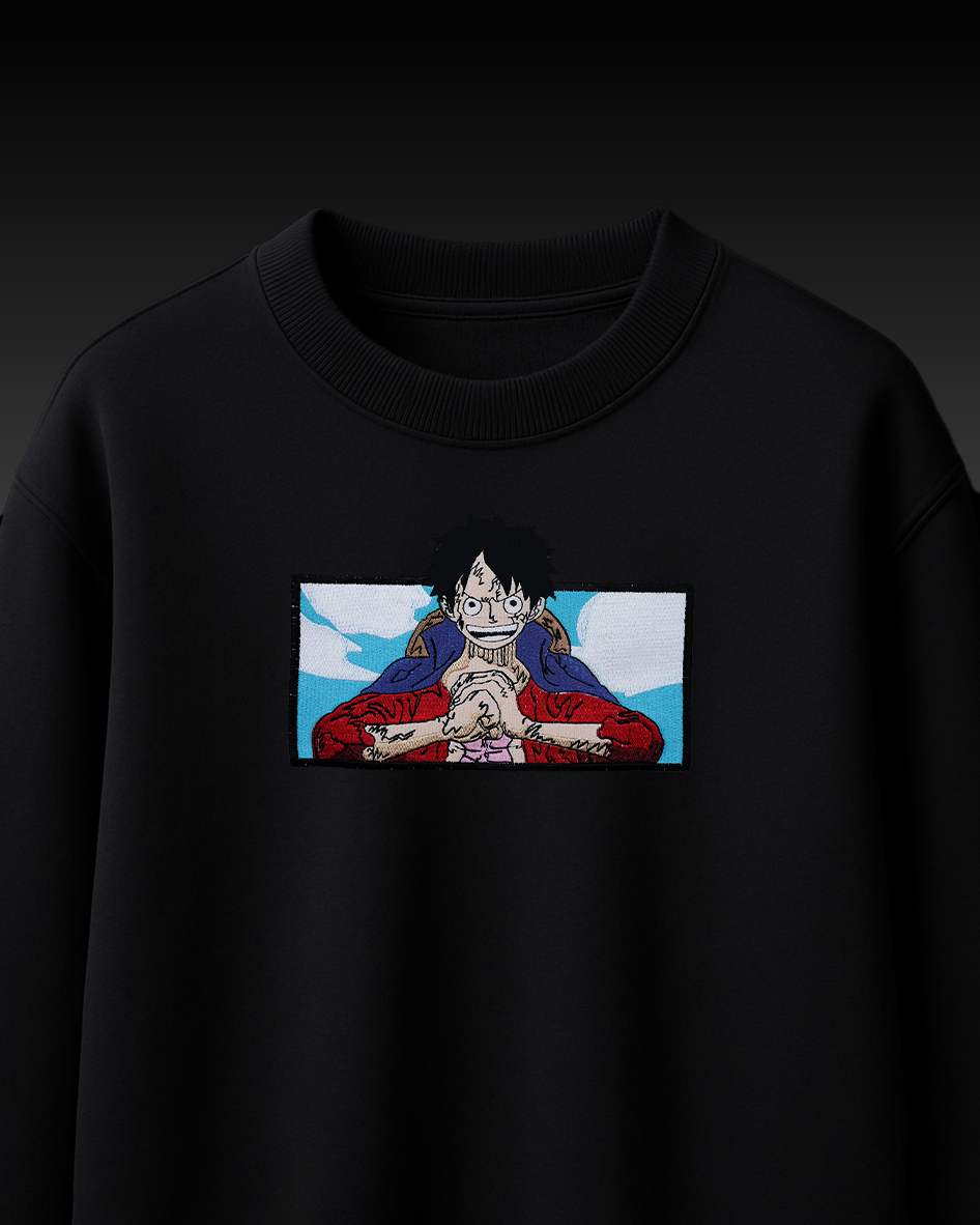 LUFFY EMBROIDERY OVER-SIZED T SHIRT