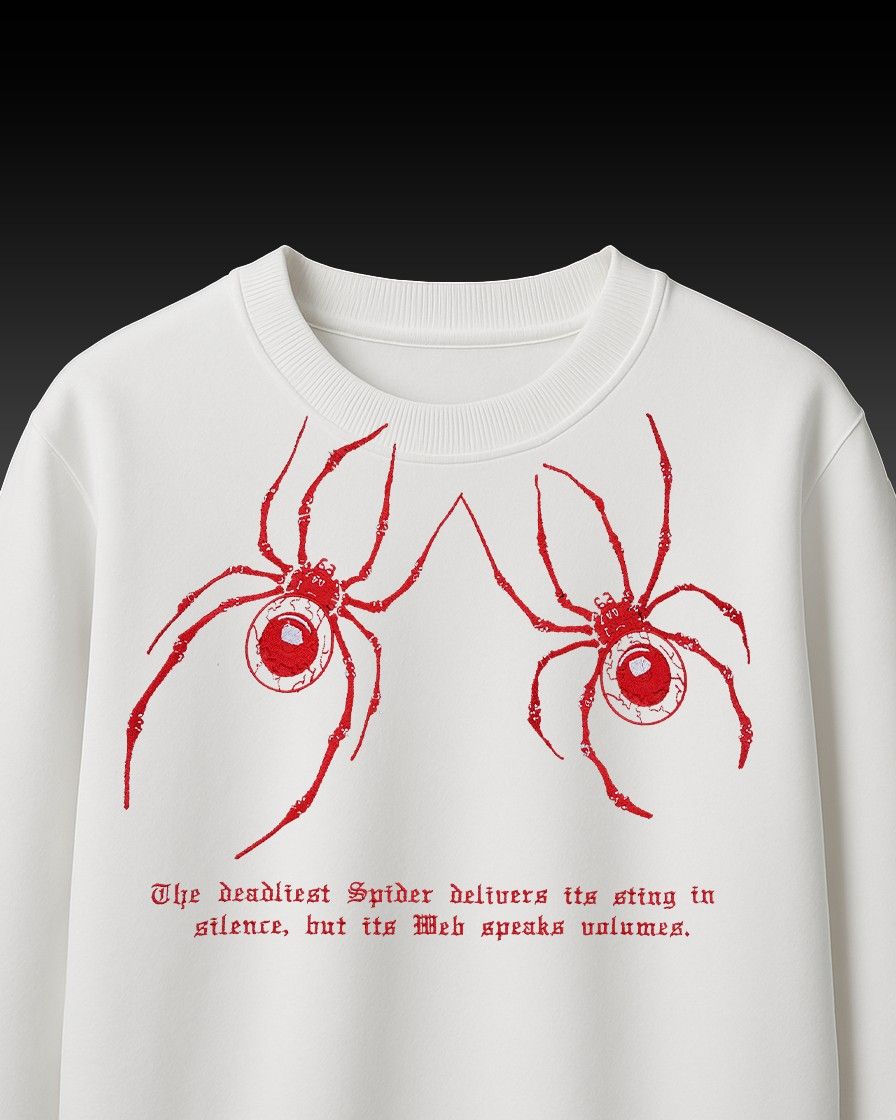 Spiders Embroidery Over-Sized T Shirt