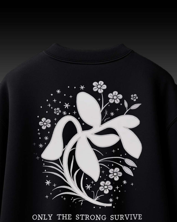 Leaves Applique Embroidery Over-Sized T Shirt