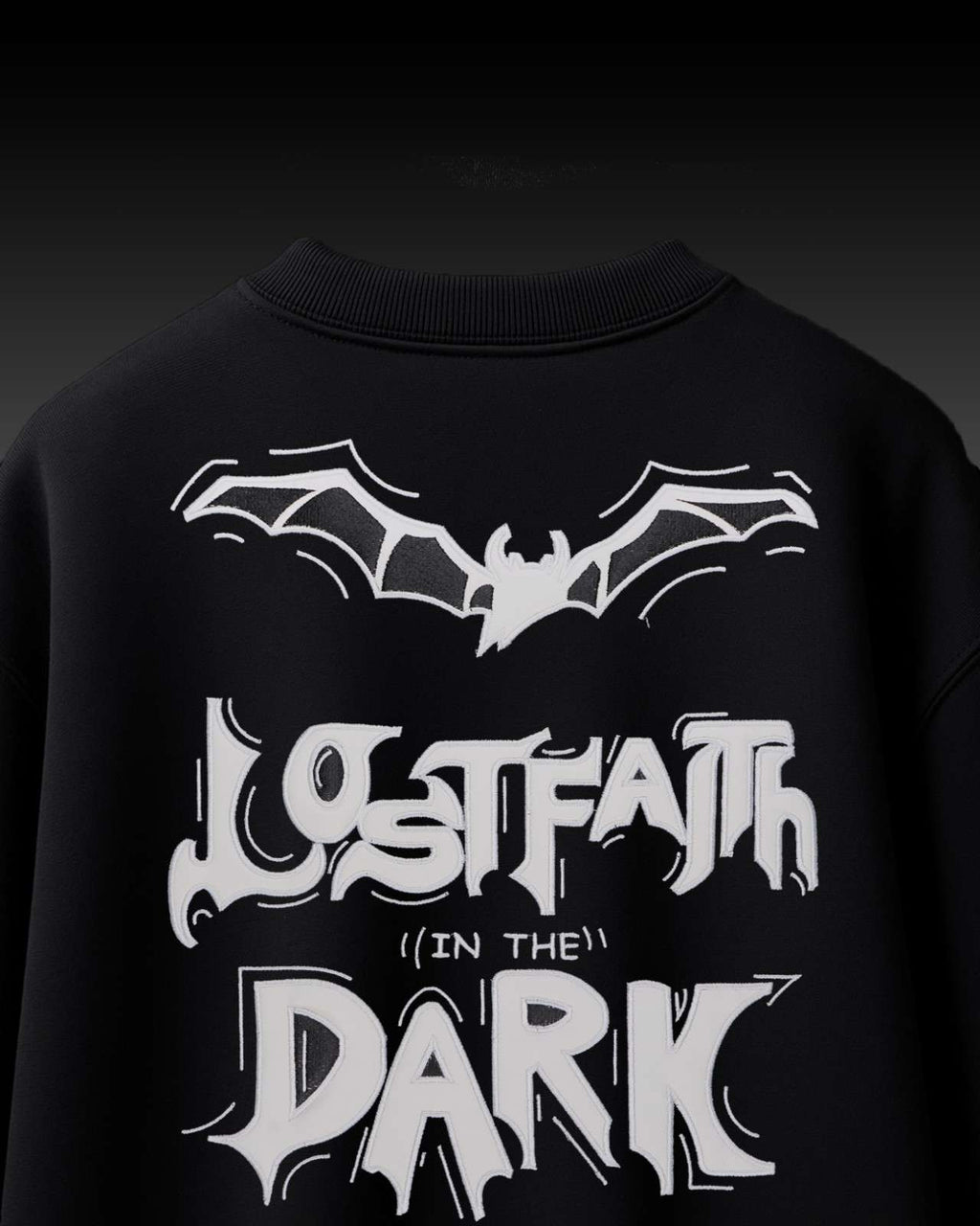 Lost Faith In Dark Embroidery Over-Sized T Shirt