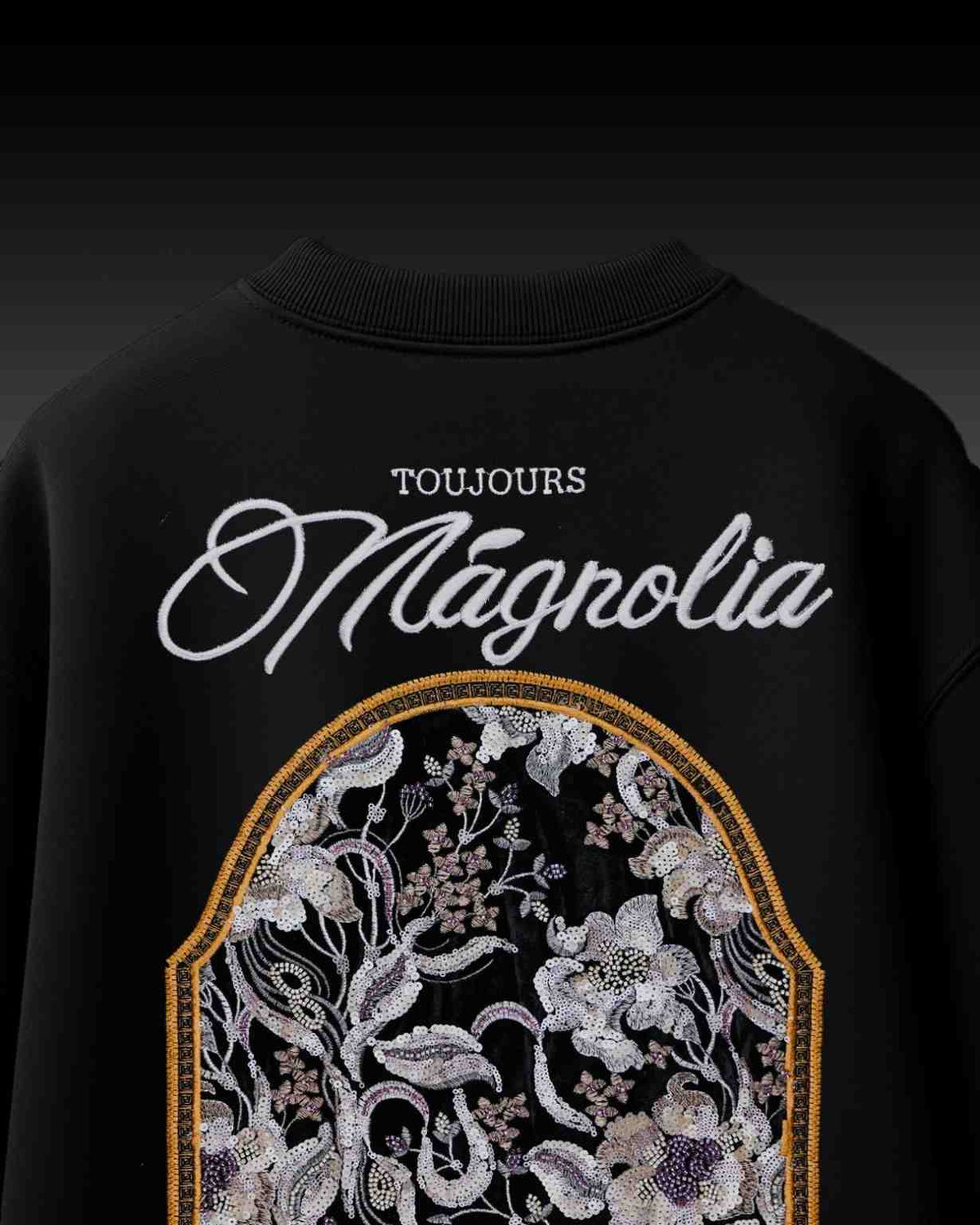 Mangolia Arch Applique Embroidery Over-Sized T Shirt