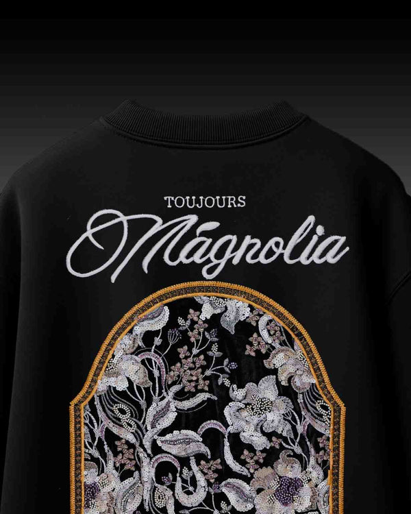 Mangolia Arch Applique Embroidery Over-Sized T Shirt