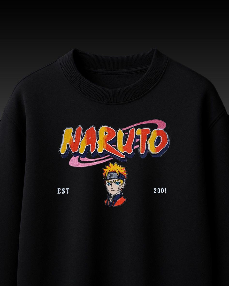 Naruto Embroidery Over-Sized T Shirt