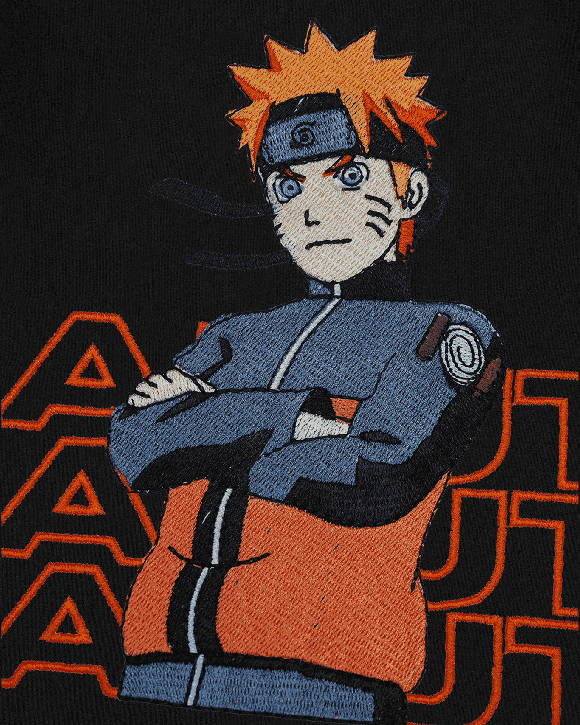 NARUTO EMBROIDERY OVER-SIZED T SHIRT