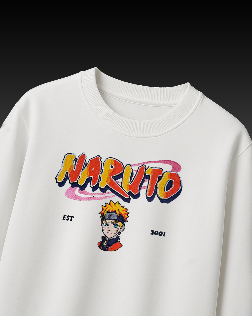 NARUTO EMBROIDERY OVER-SIZED T SHIRT