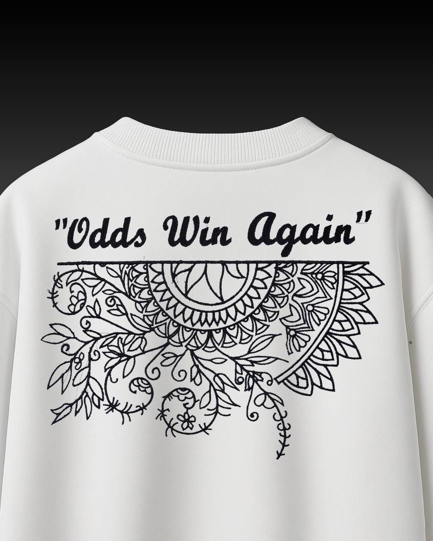 Odds Win Again Embroidery Over-Sized T Shirt
