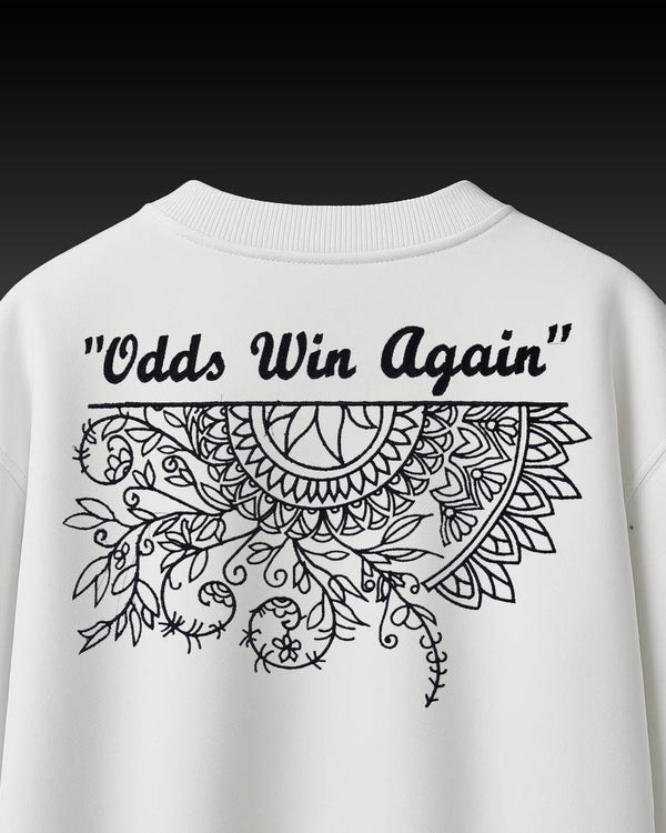 Odds Win Again Embroidery Over-Sized T Shirt