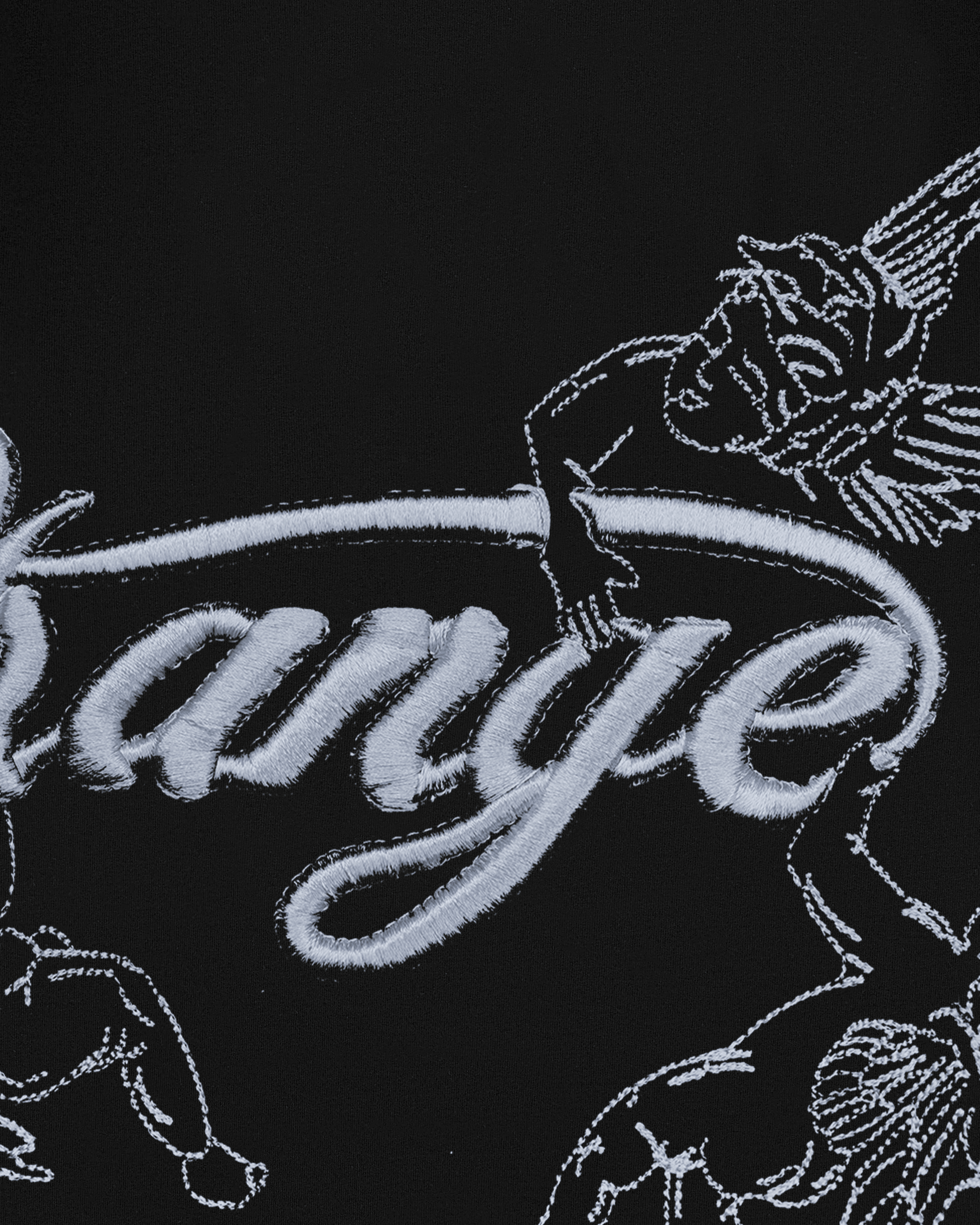 STRANGE ANGELS EMBROIDERY OVER-SIZED T SHIRT