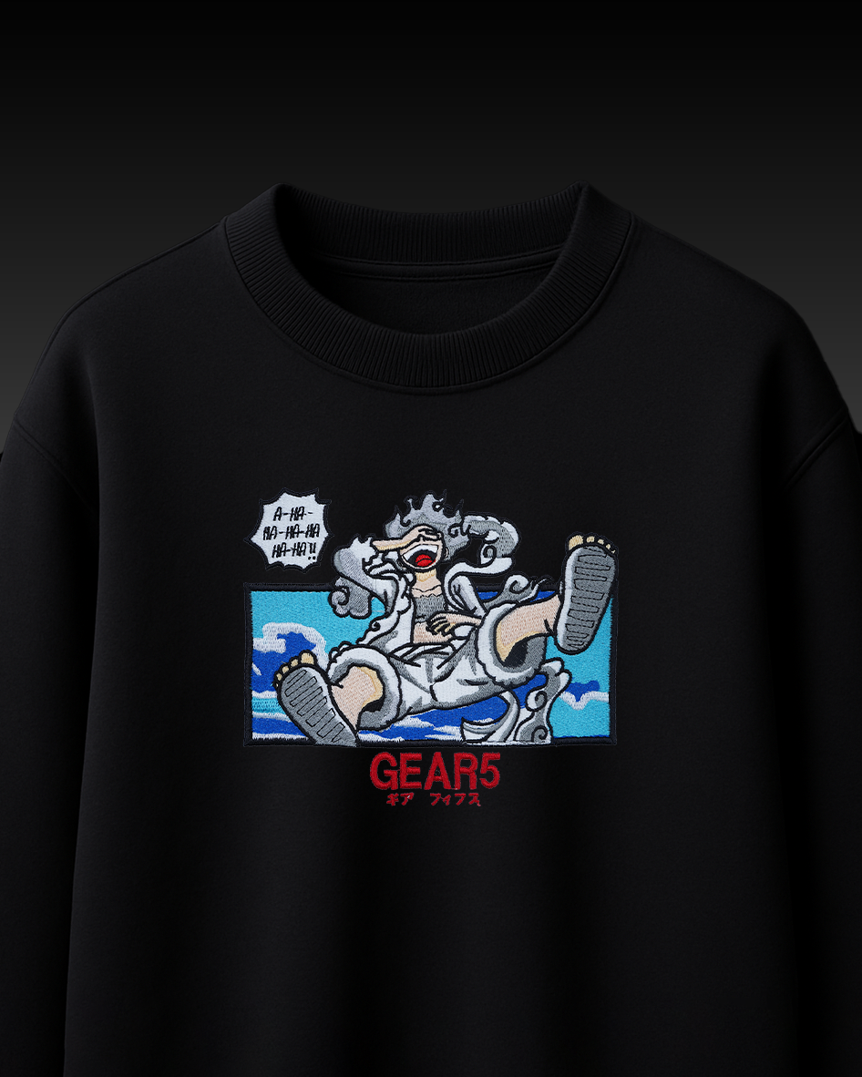 LUFFY GEAR-5 EMBROIDERY OVER-SIZED T SHIRT