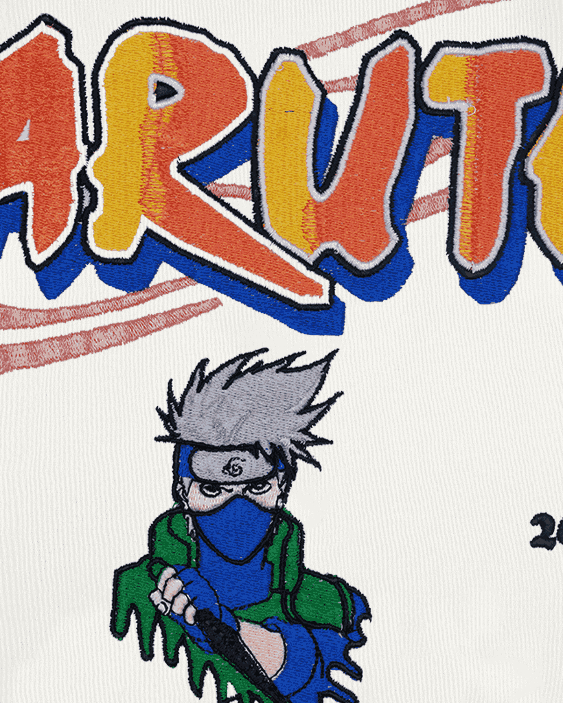 KAKASHI EMBROIDERY OVER-SIZED T SHIRT