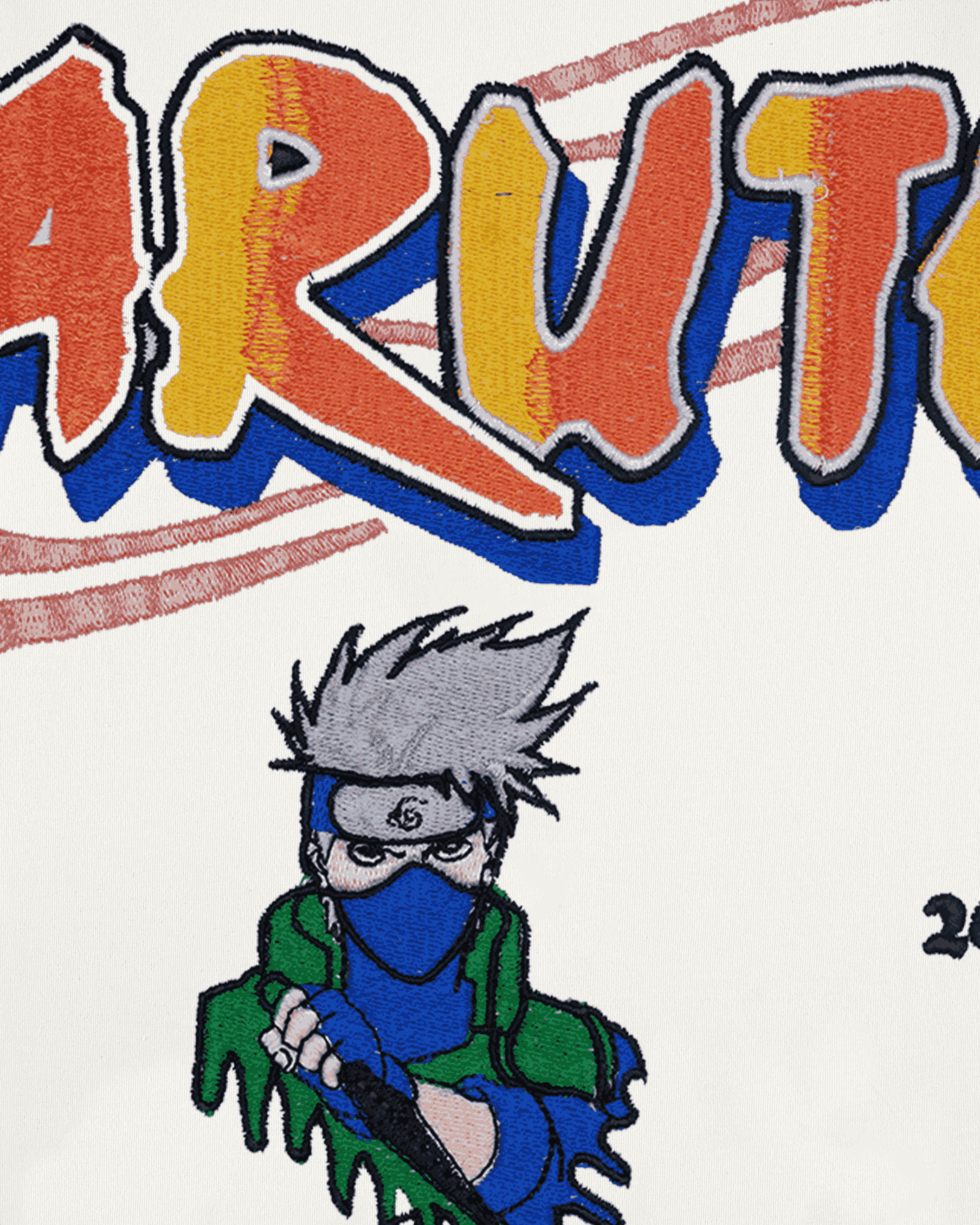 KAKASHI EMBROIDERY OVER-SIZED T SHIRT
