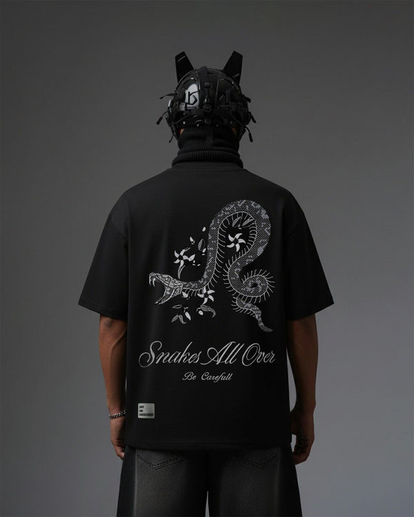Emryo Snake Embroidery Over-Sized T Shirt