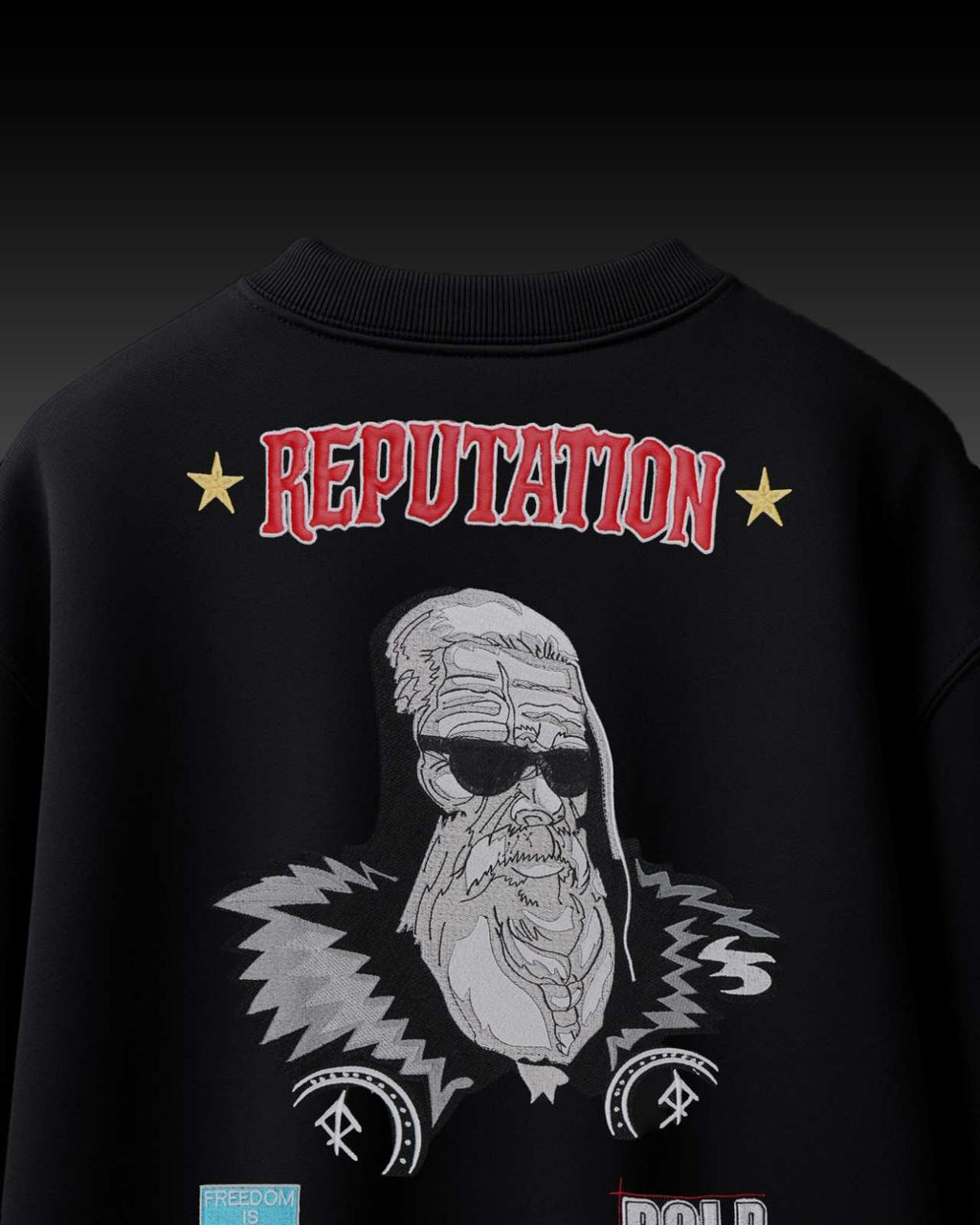 Old Man Reputation Embroidery Over-Sized T Shirt