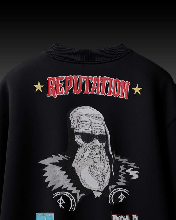 Old Man Reputation Embroidery Over-Sized T Shirt