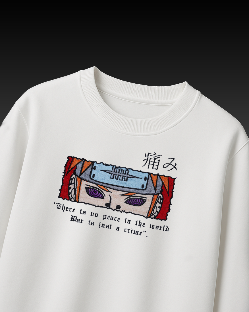 PAIN EMBROIDERY OVER-SIZED T SHIRT
