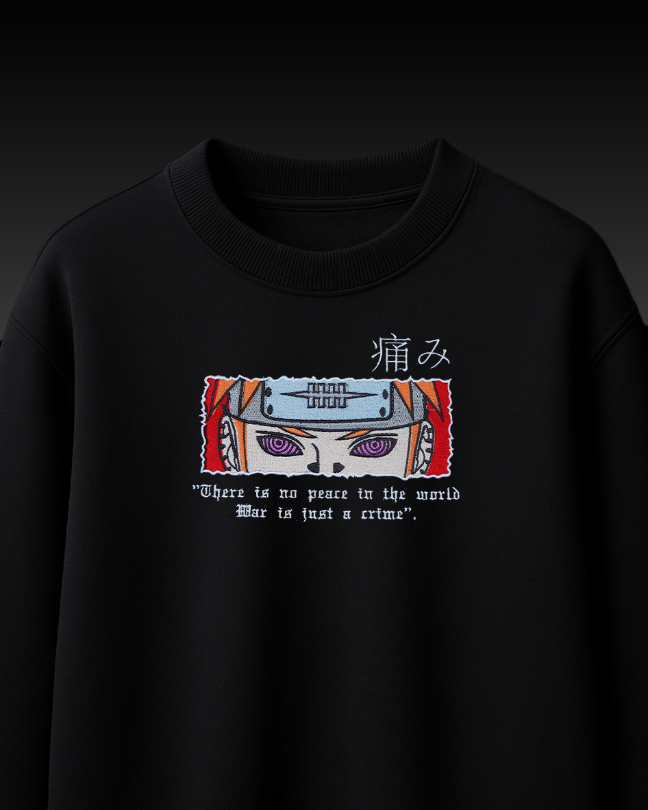 PAIN EMBROIDERY OVER-SIZED T SHIRT