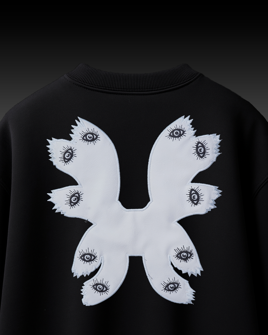 EYE APPLIQUE WITH EMBROIDERY OVER-SIZED T SHIRT