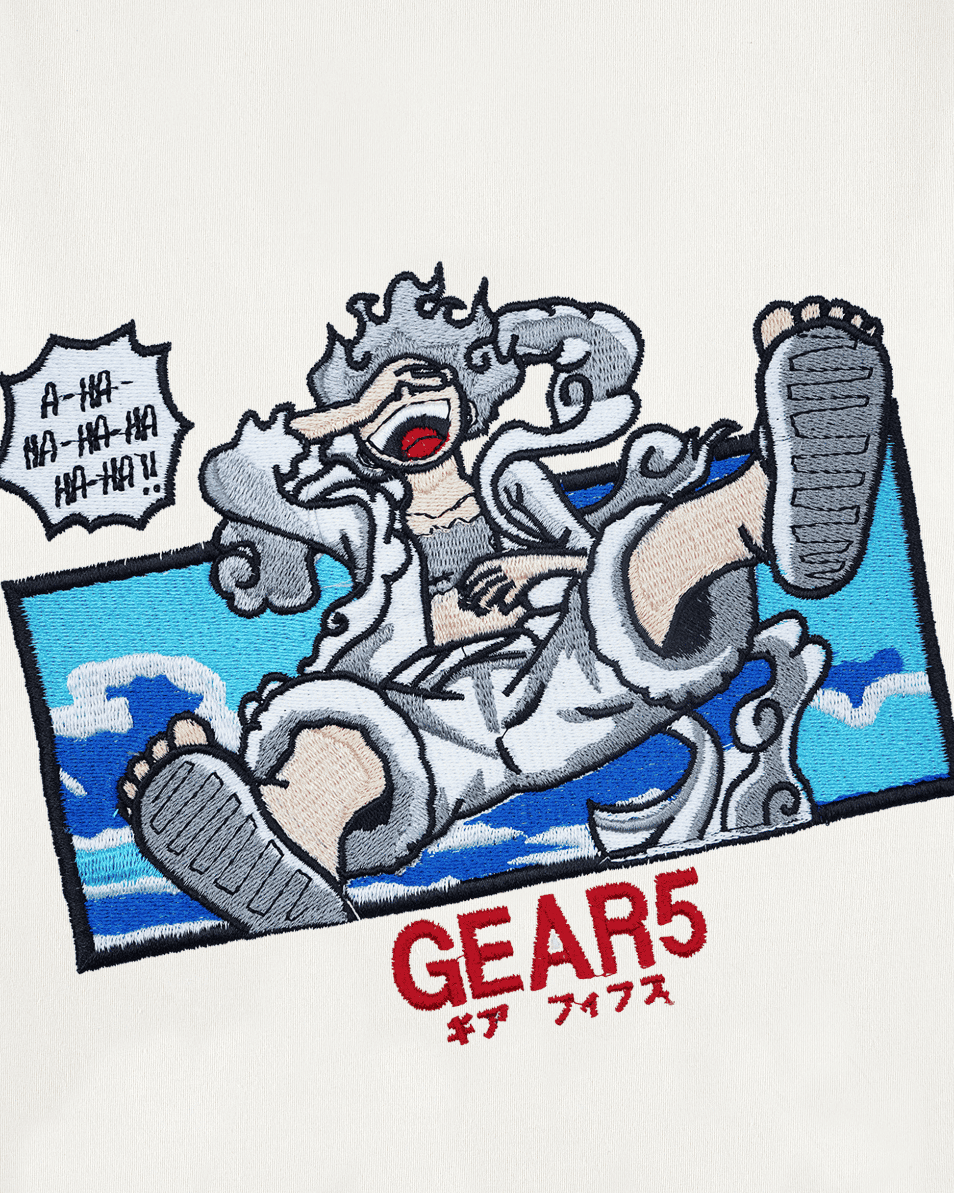 LUFFY GEAR-5 EMBROIDERY OVER-SIZED T SHIRT