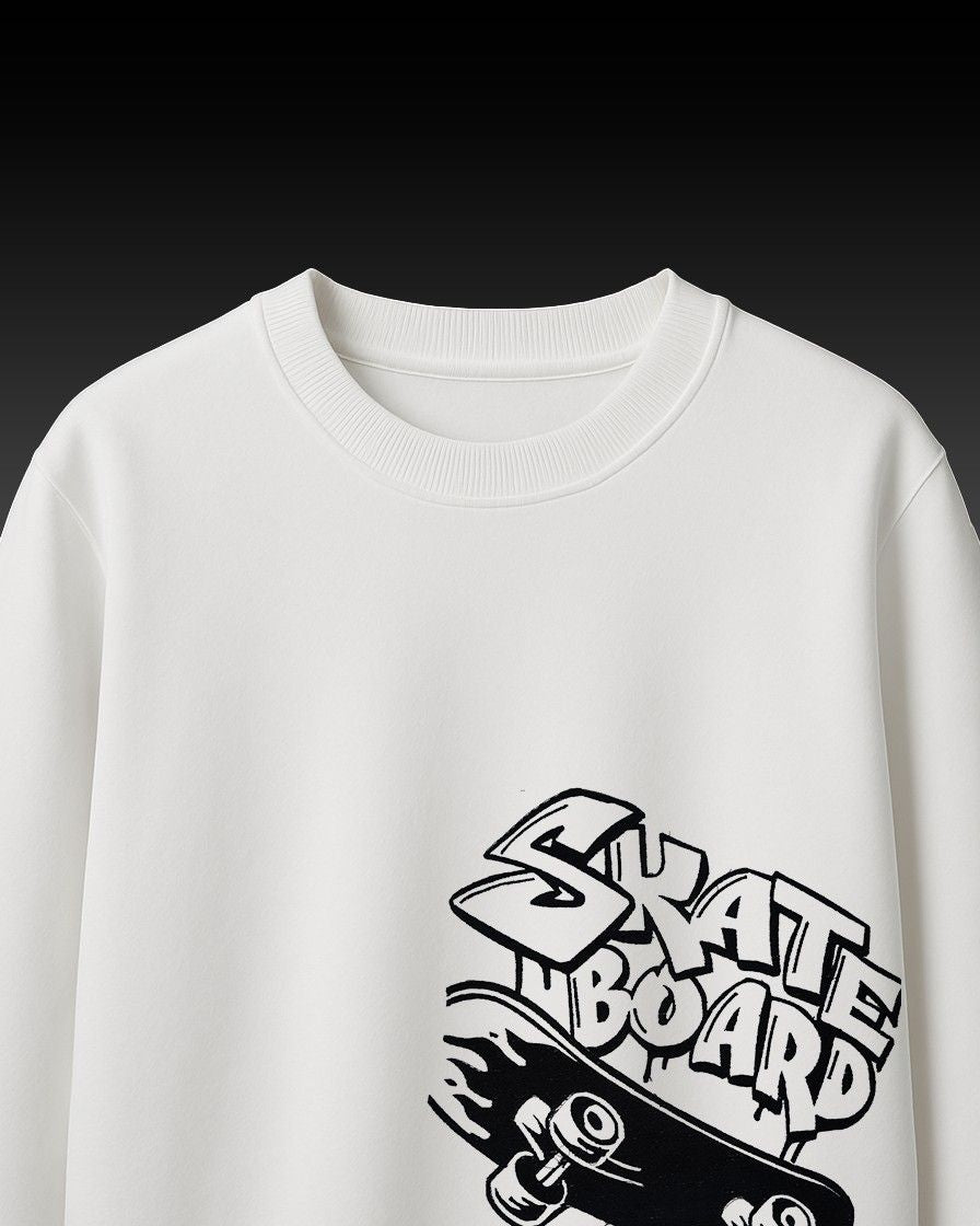 Skate Board Embroidery Over-Sized T Shirt