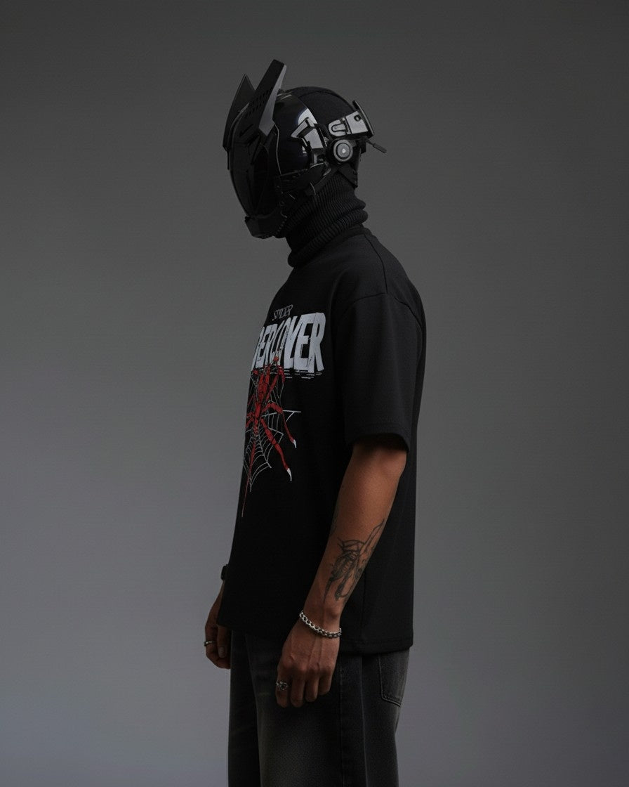 SPIDER UNDERCOVER EMBROIDERY OVER-SIZED T SHIRT