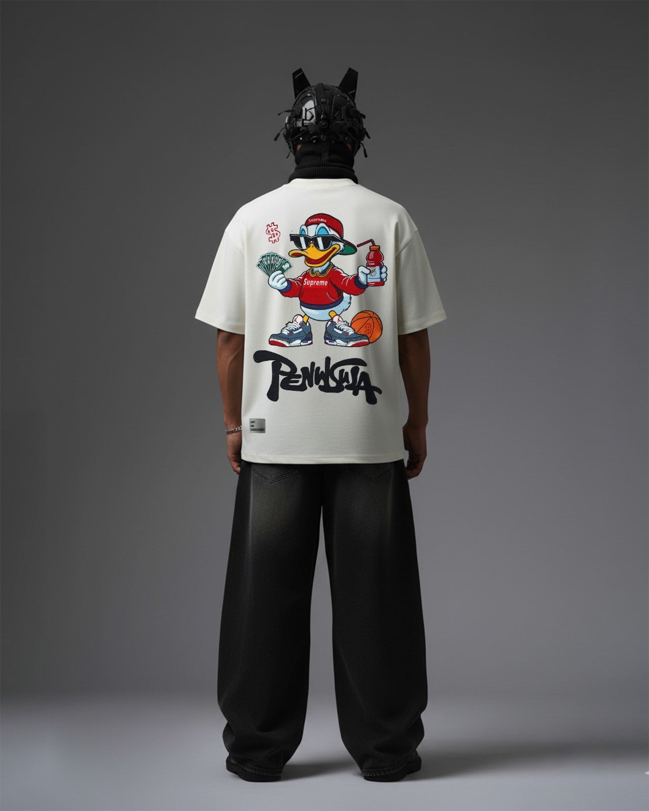 Peninsula Duck Embroidery Over-Sized T Shirt