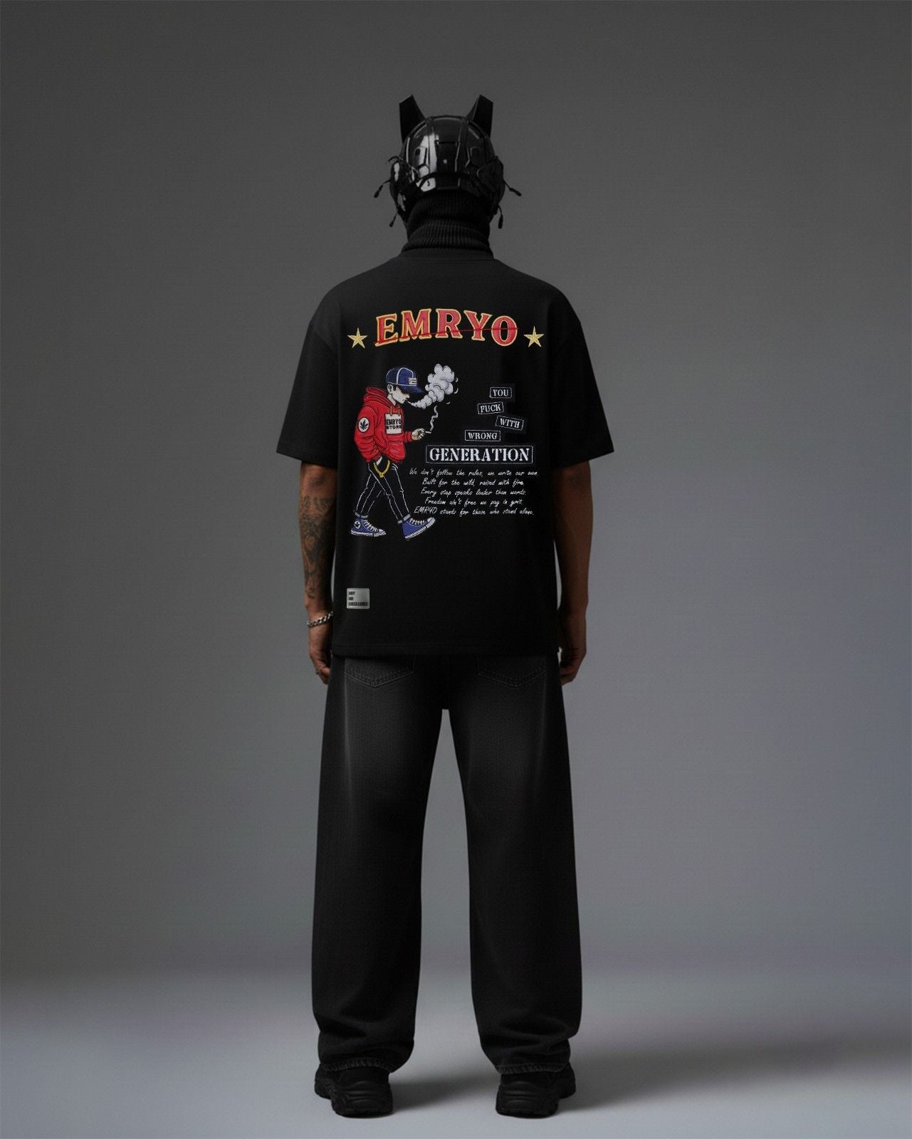 Stoner Boy Embroidery Over-Sized T Shirt