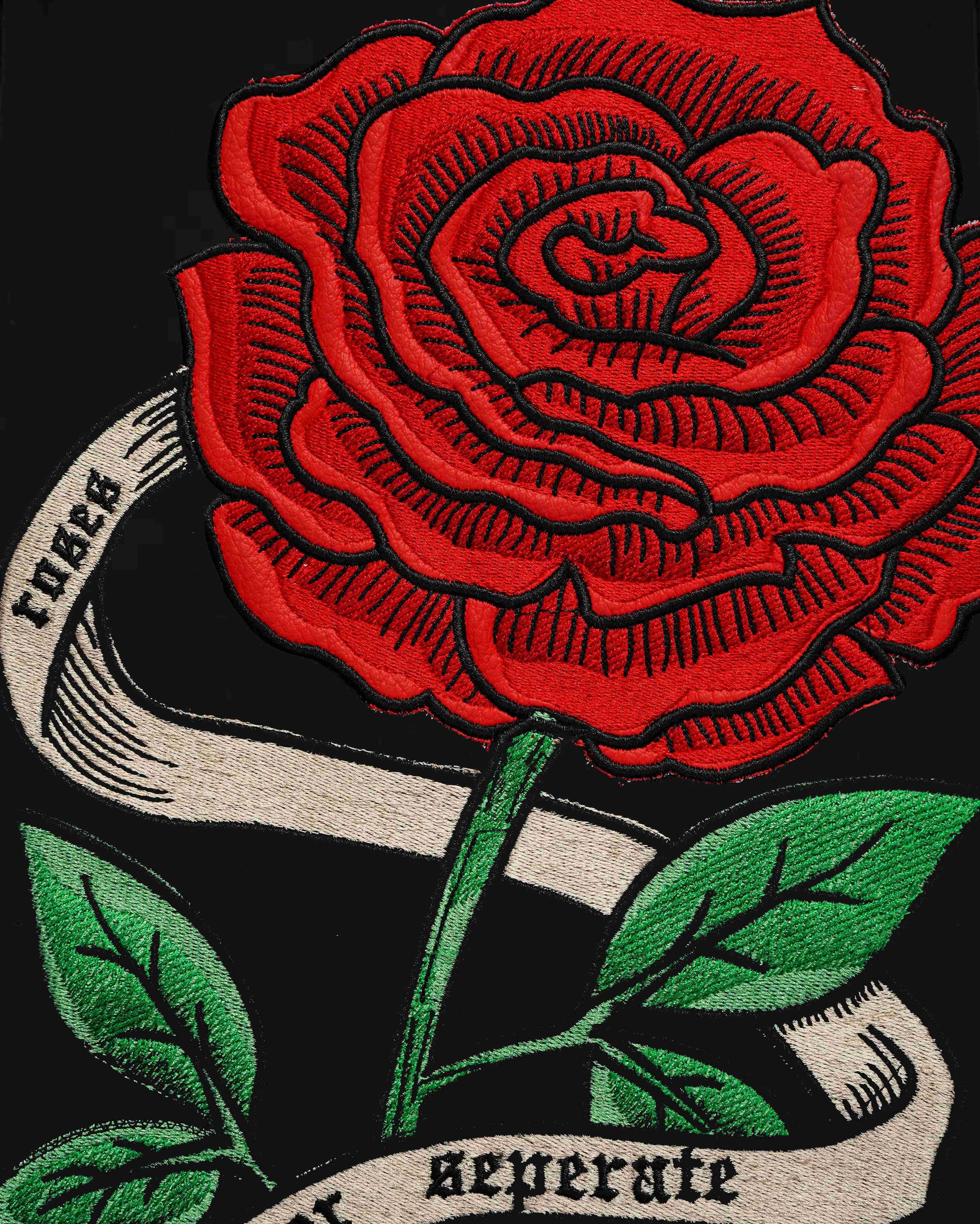 ROSE APPLIQUE EMBROIDERED APPLIQUE OVER-SIZED HOODIE