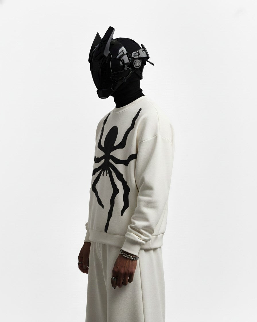 SPIDER APPLIQUE EMBROIDERY SWEATSHIRT