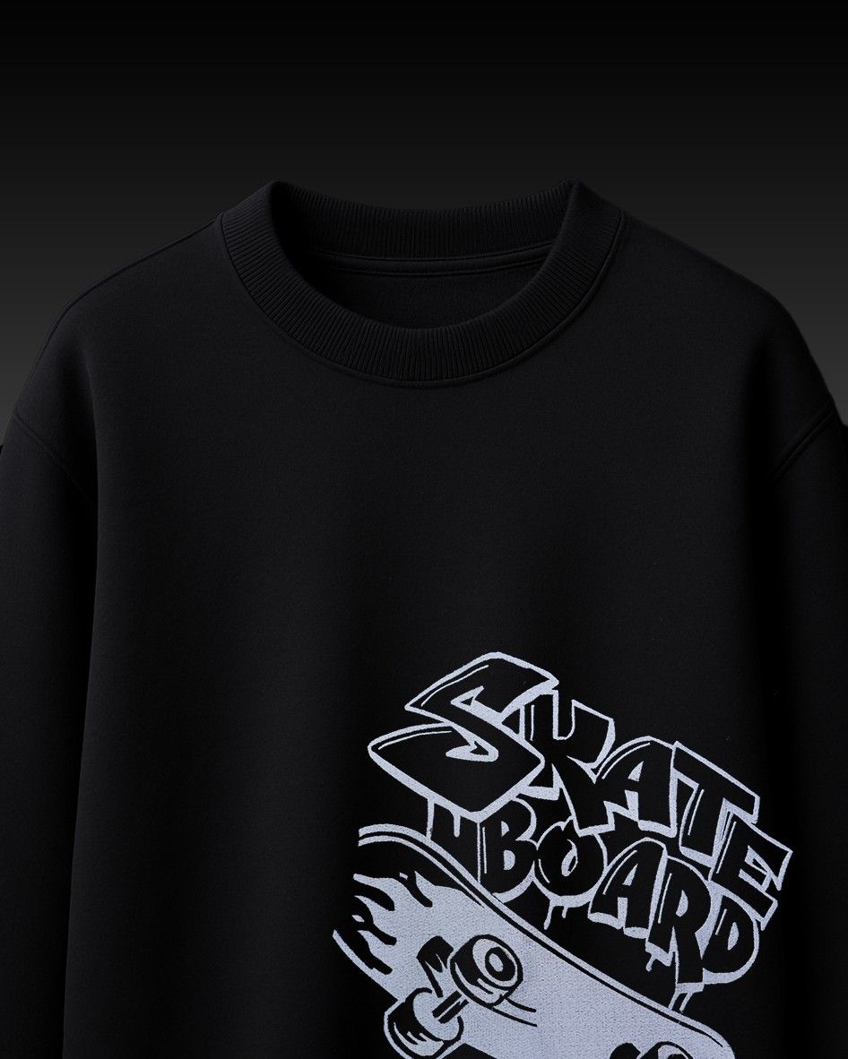 Skate Board Embroidery Over-Sized T Shirt