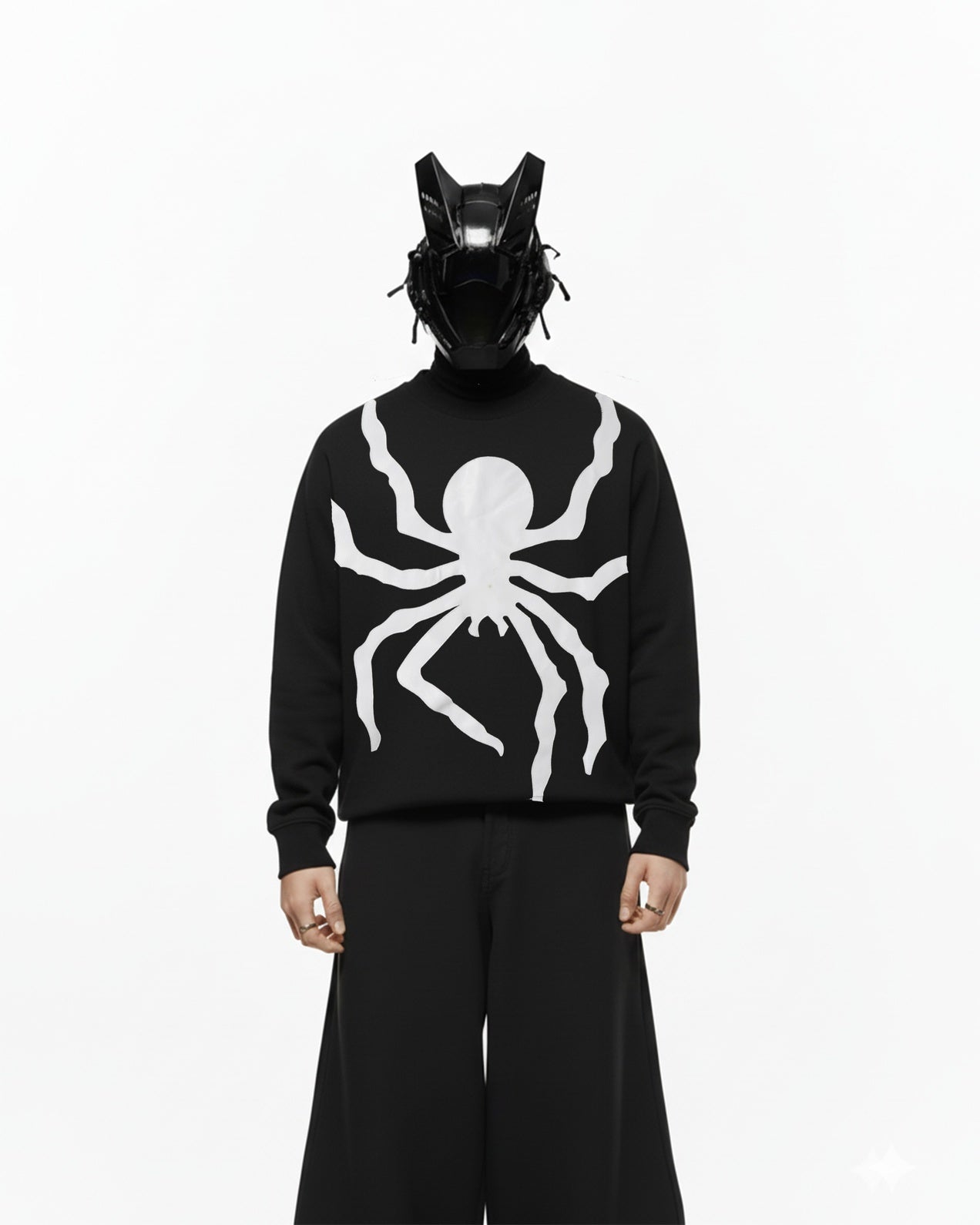 SPIDER APPLIQUE EMBROIDERY SWEATSHIRT
