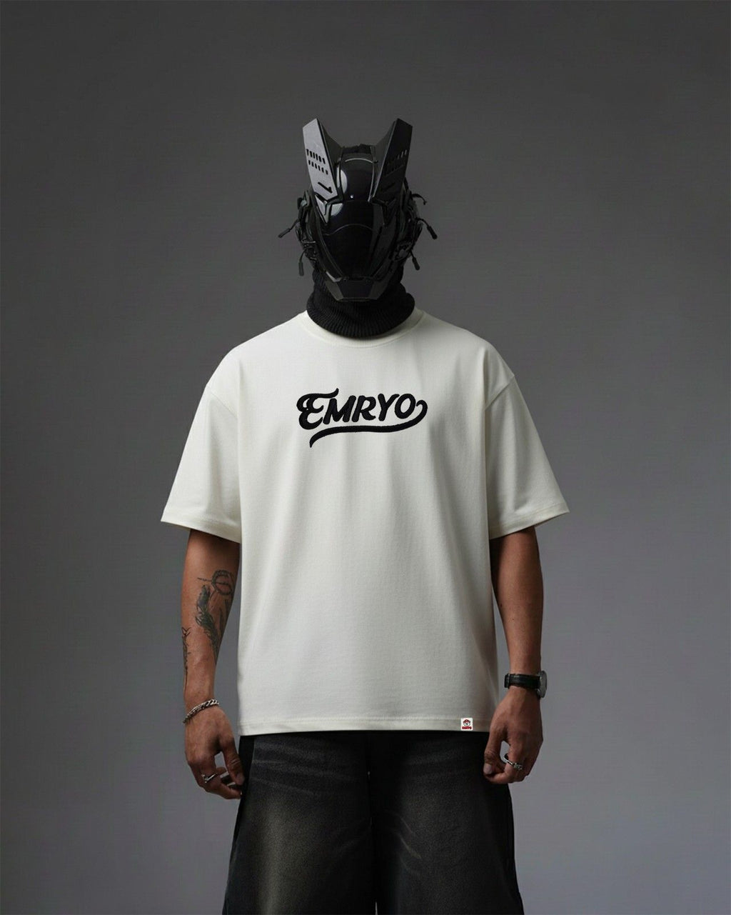 Devil Eye Appliqué with Embroidery Oversized T-Shirt