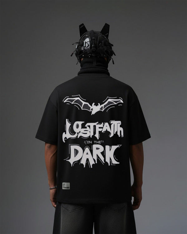 Lost Faith In Dark Embroidery Over-Sized T Shirt