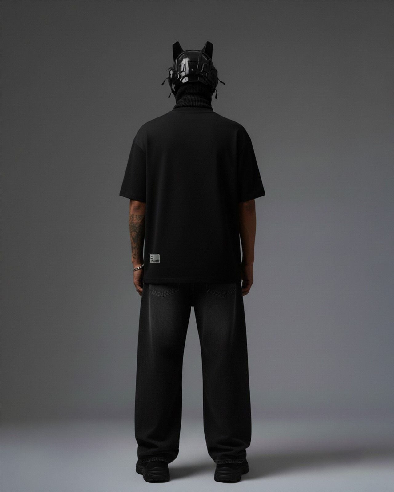 Whale Premium Leather Embroidery Over-Sized T Shirt