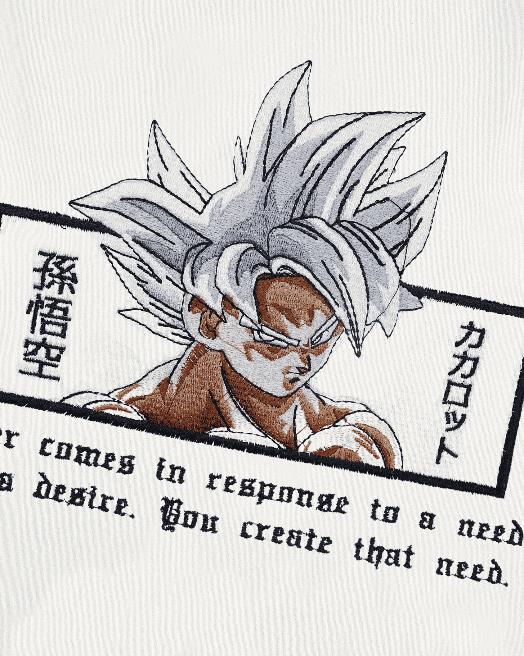 GOKU POWER EMBROIDERY OVER-SIZED T SHIRT