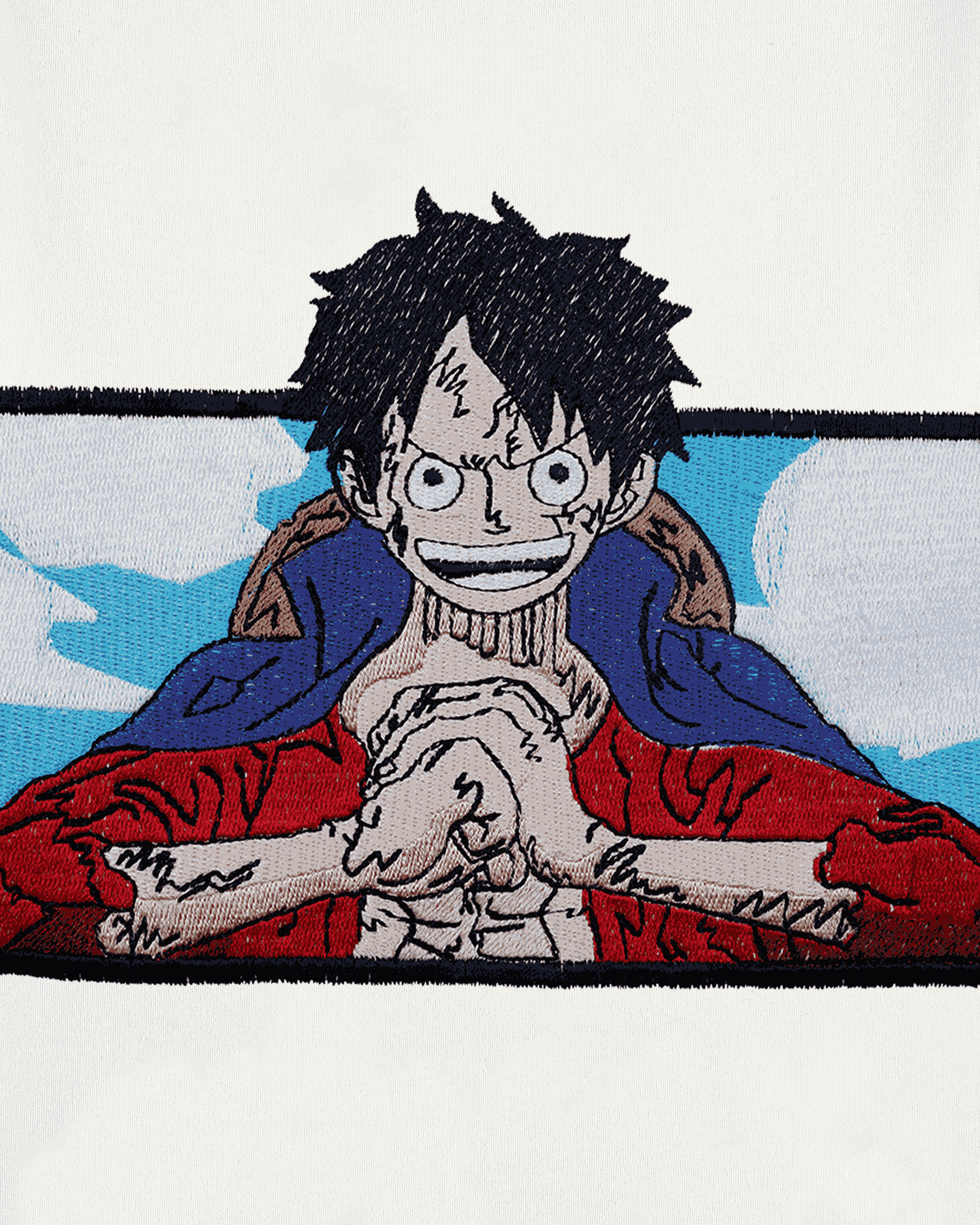 LUFFY EMBROIDERY OVER-SIZED T SHIRT