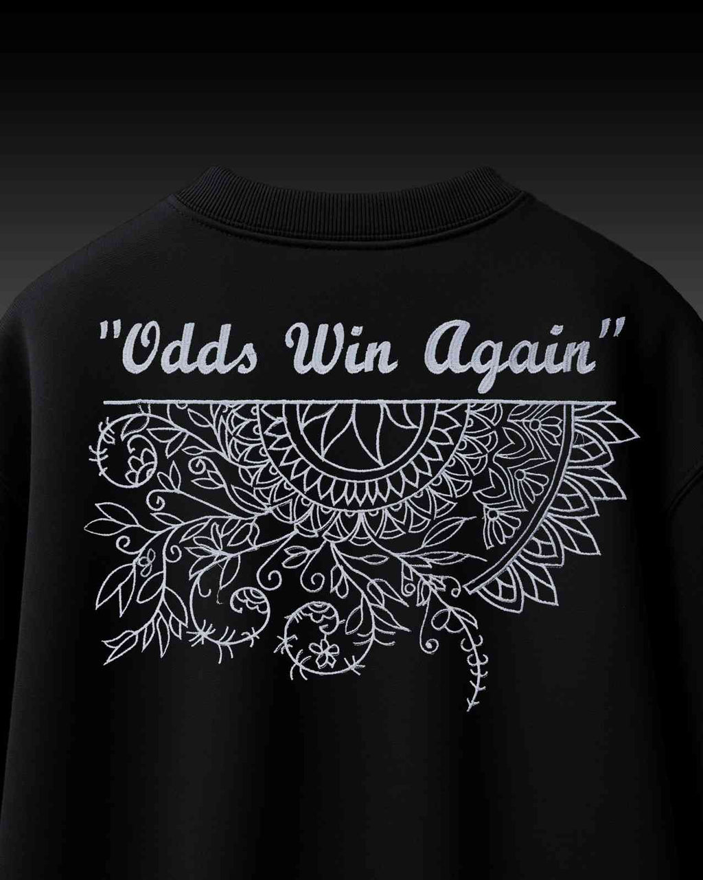 Odds Win Again Embroidery Over-Sized T Shirt