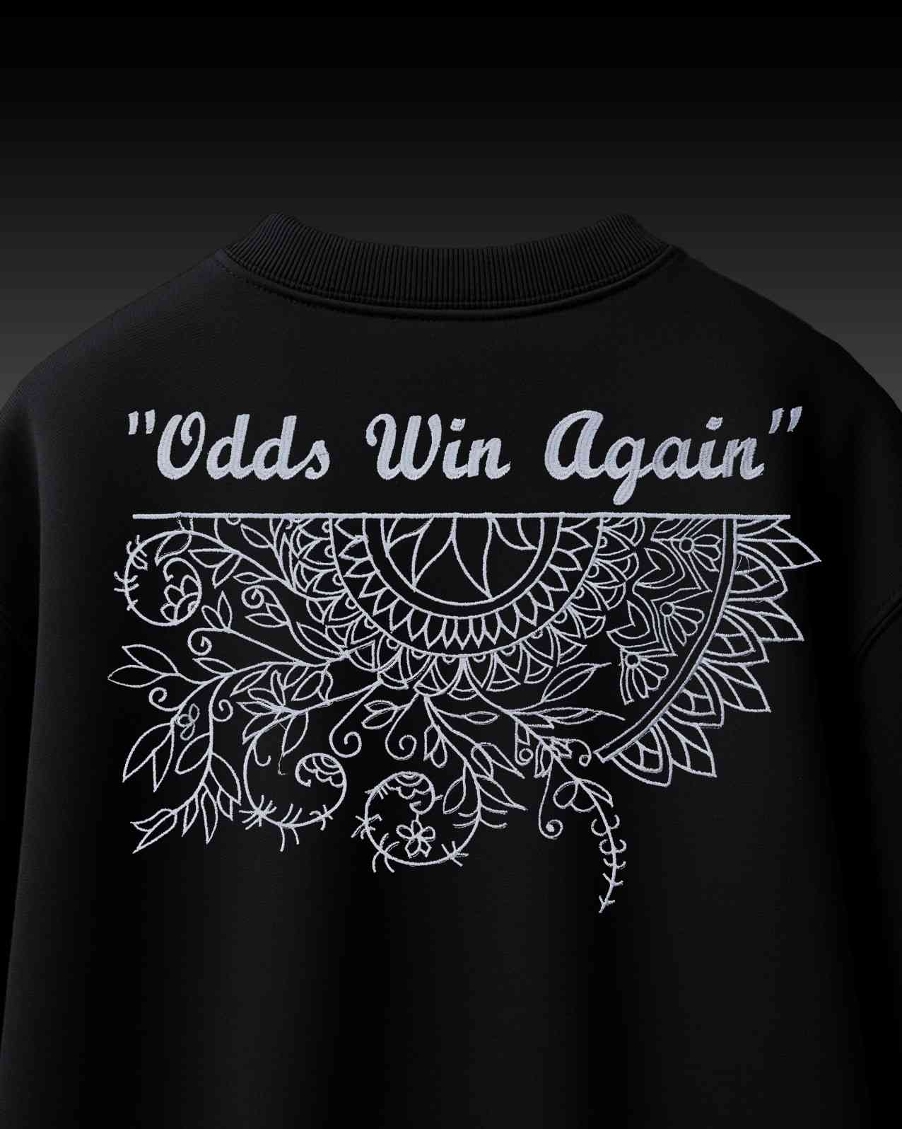 Odds Win Again Embroidery Over-Sized T Shirt