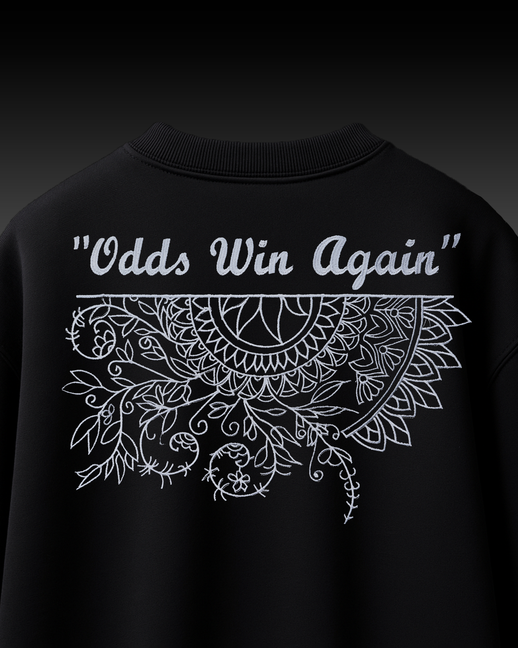 ODDS WIN AGAIN EMBROIDERY OVER-SIZED T SHIRT
