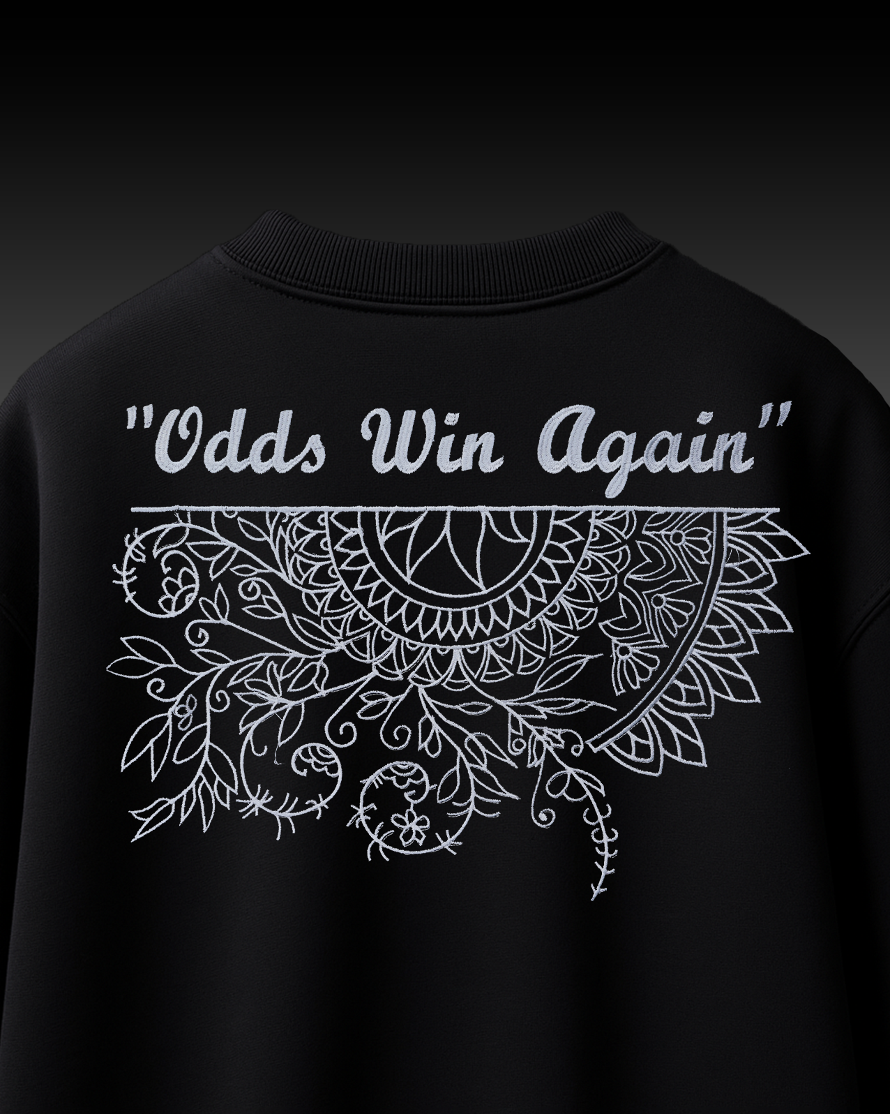 ODDS WIN AGAIN EMBROIDERY OVER-SIZED T SHIRT