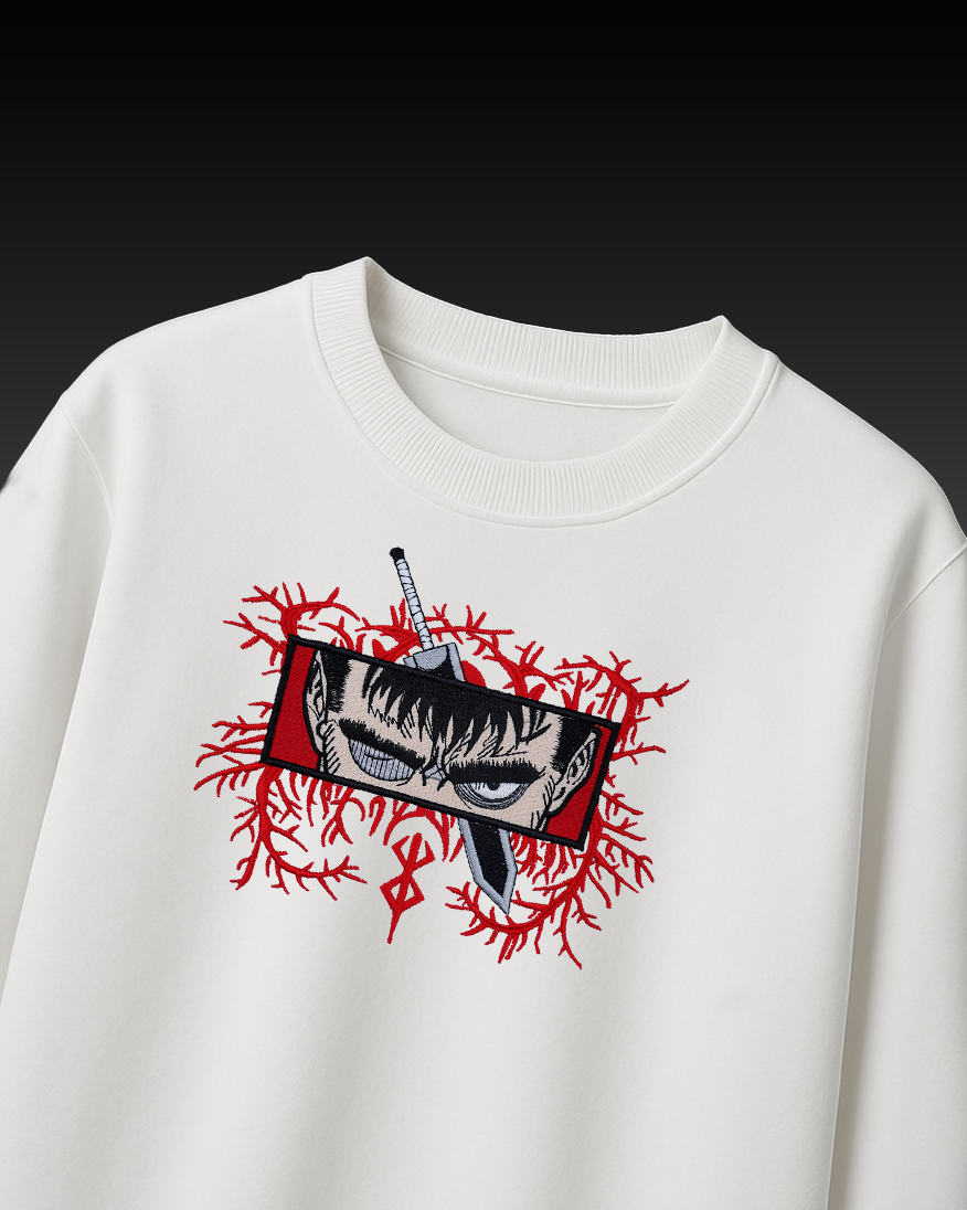 BERSERK RED VEINS EMBROIDERY OVER-SIZED T SHIRT