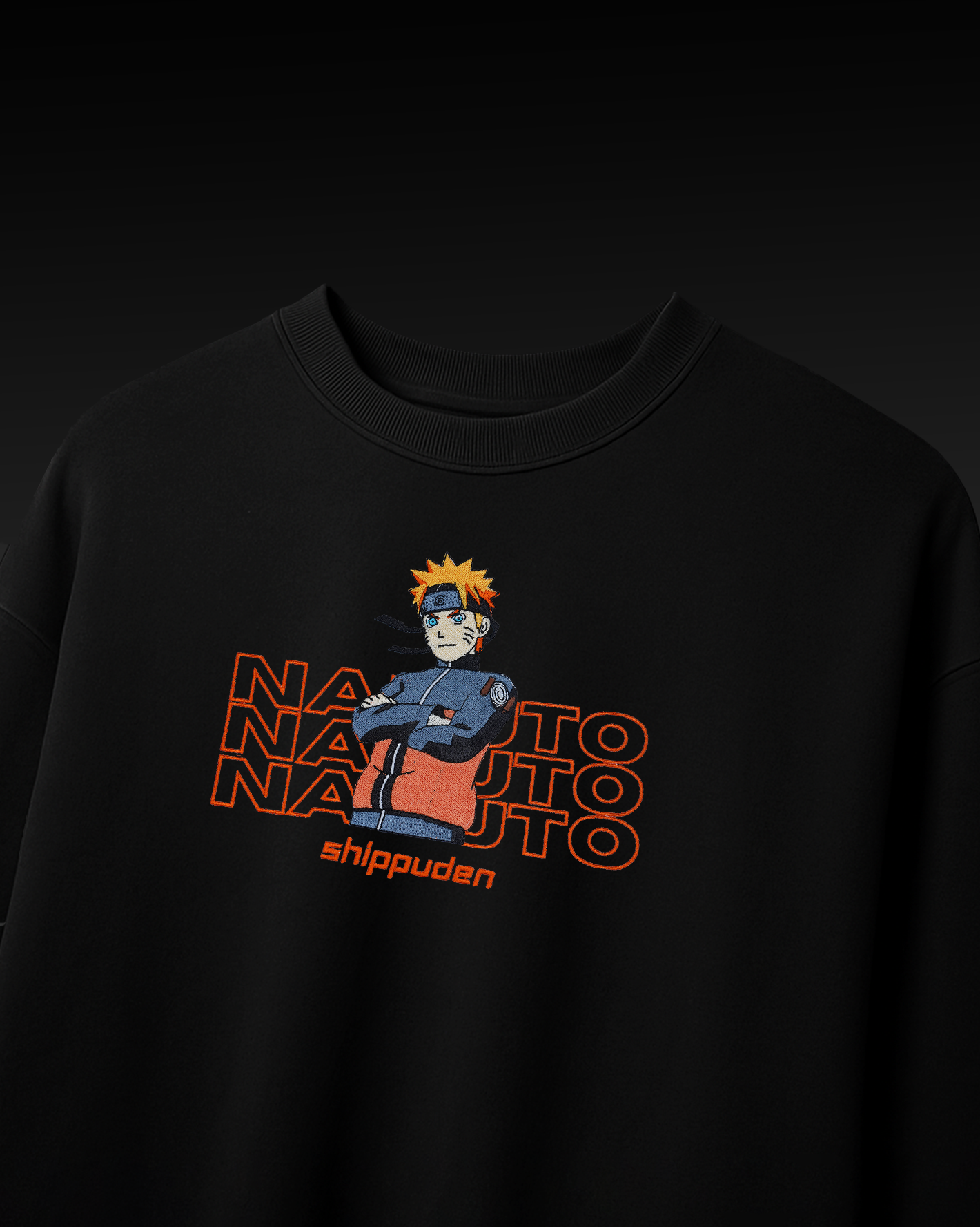 NARUTO EMBROIDERY OVER-SIZED T SHIRT