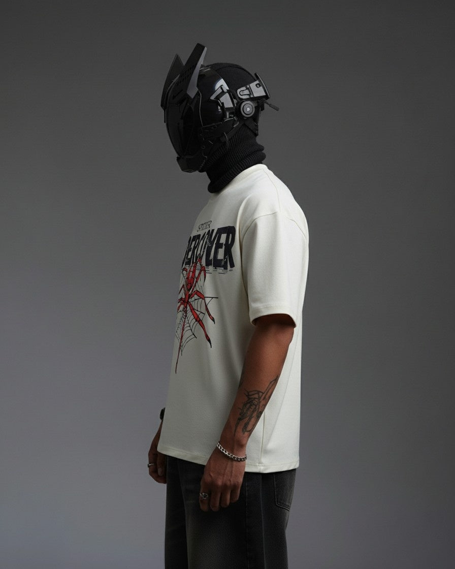 SPIDER UNDERCOVER EMBROIDERY OVER-SIZED T SHIRT