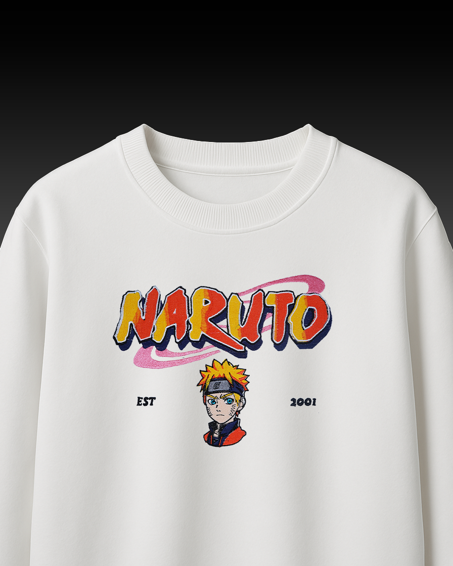 NARUTO EMBROIDERY OVER-SIZED T SHIRT