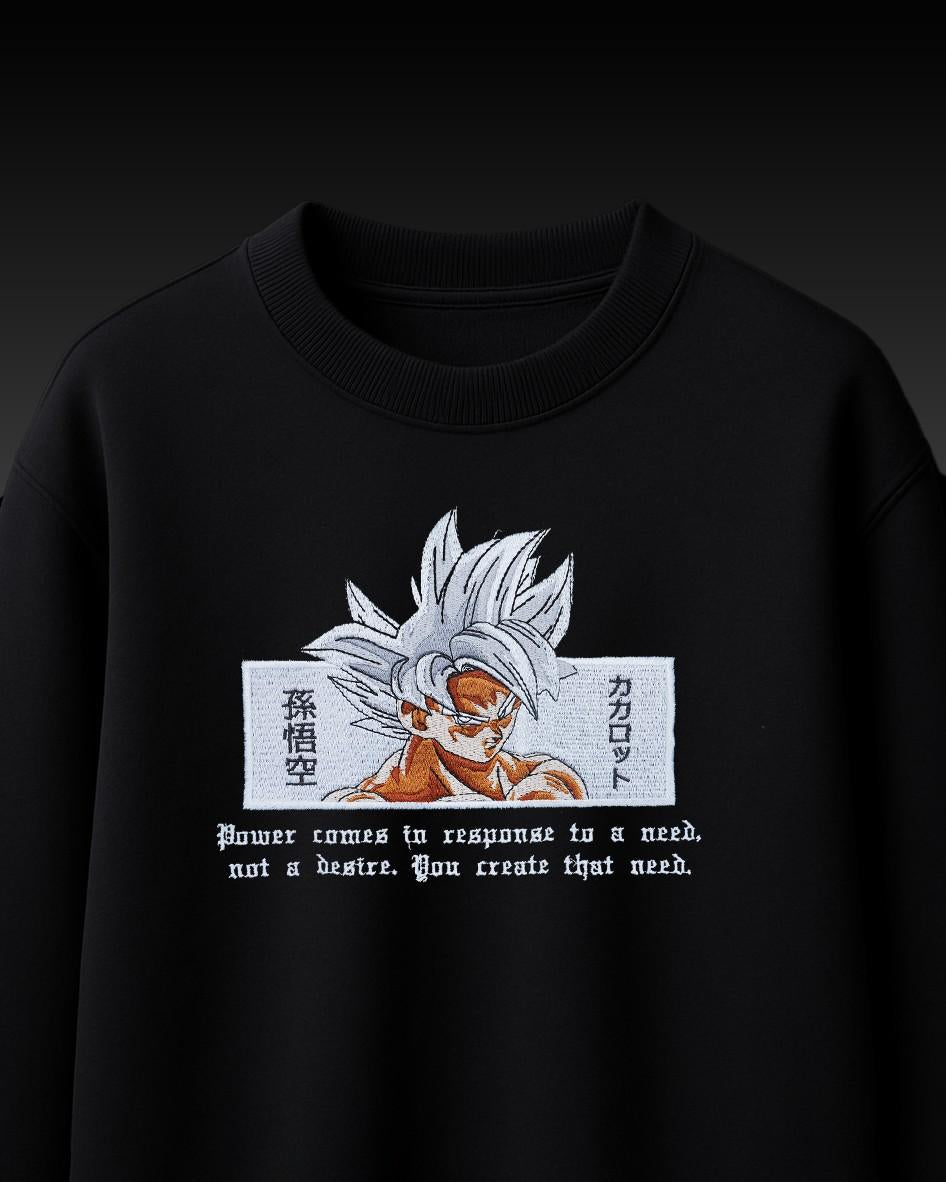 Goku Power Embroidery Over-Sized T Shirt