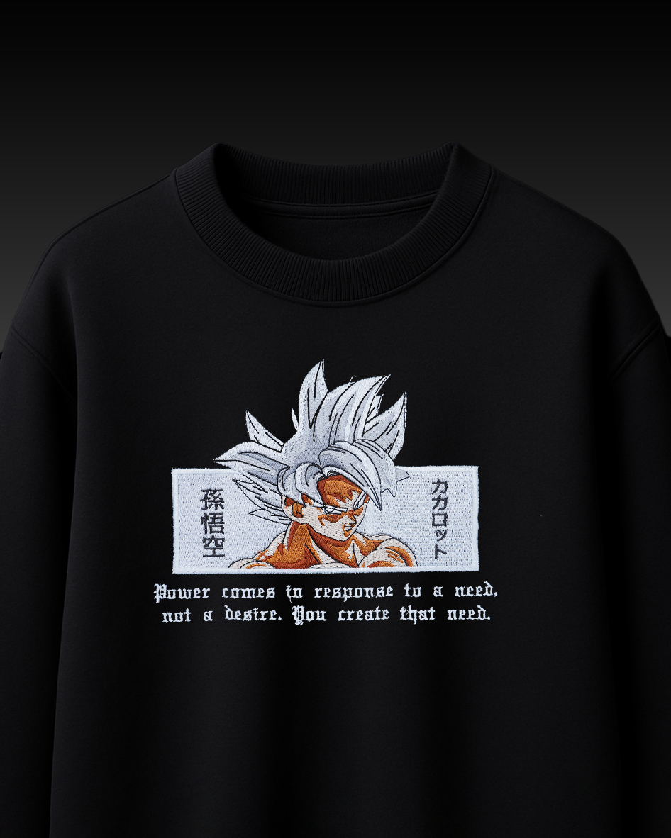 GOKU POWER EMBROIDERY OVER-SIZED T SHIRT