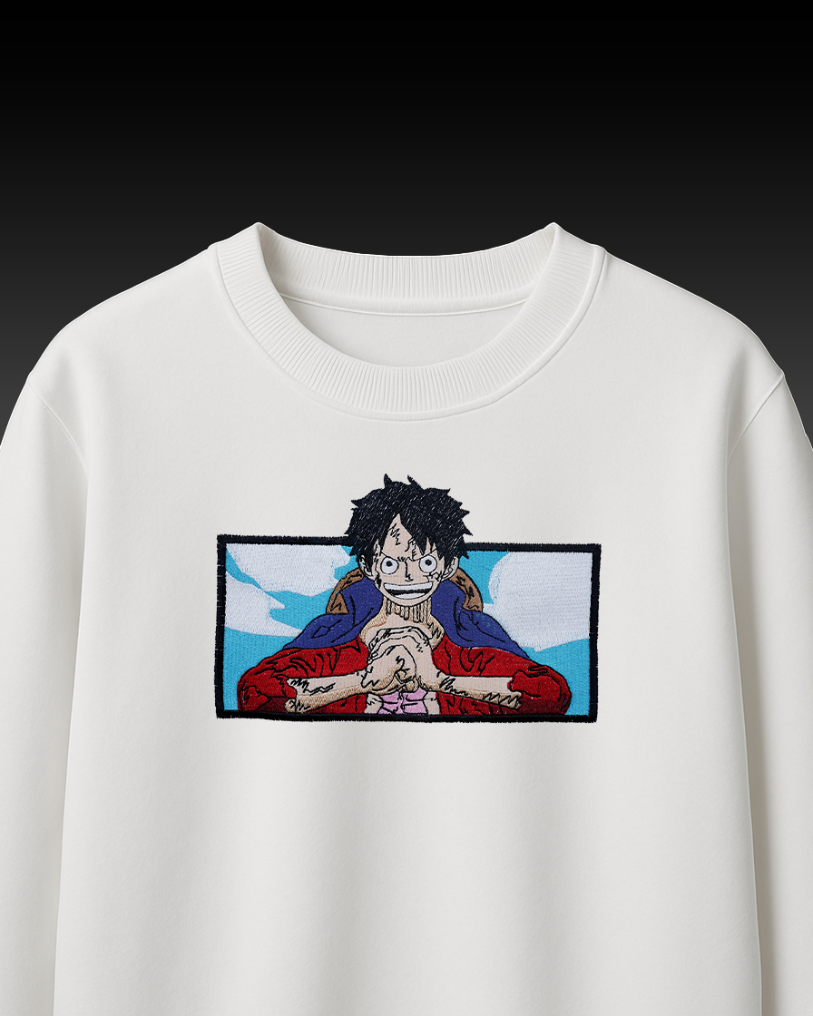 LUFFY EMBROIDERY OVER-SIZED T SHIRT