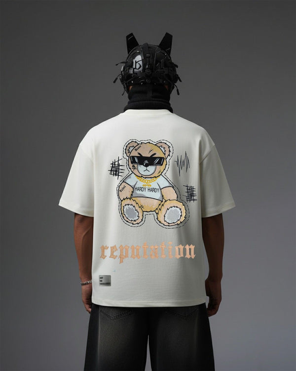 Hardy Bear Embroidery Over-Sized T Shirt